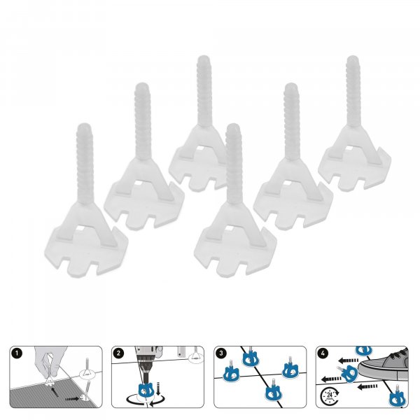 1000pcs threaded 3mm clips for tiles from 3 to 17mm height